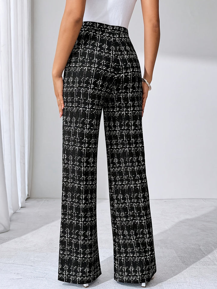 Marisol | Plaid Flare Wide Leg Pants