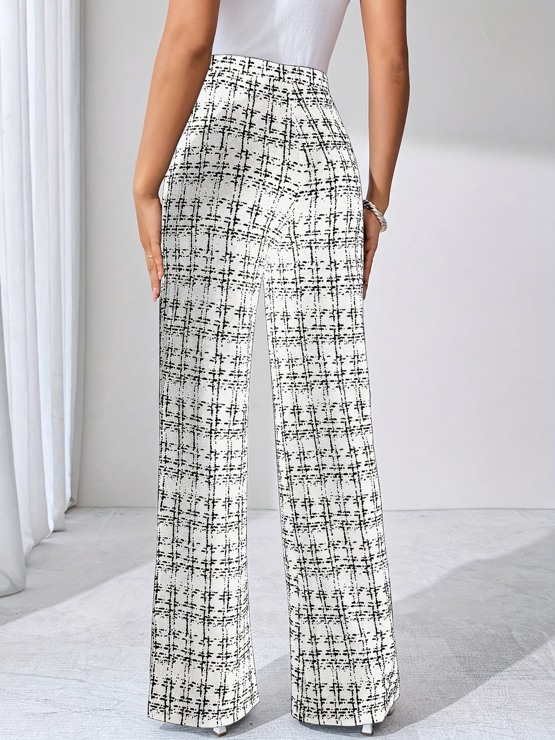 Marisol | Plaid Flare Wide Leg Pants