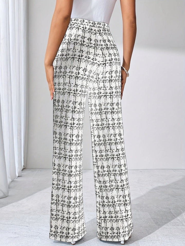 Marisol | Plaid Flare Wide Leg Pants